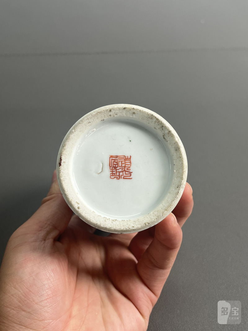 清道光 粉彩“无双谱”笔筒 - 图13